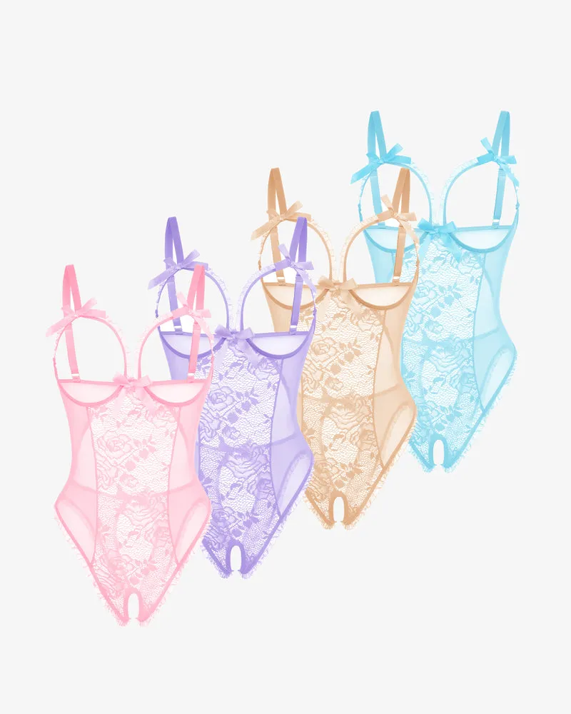 4Pack One Piece Crotchless Lingerie