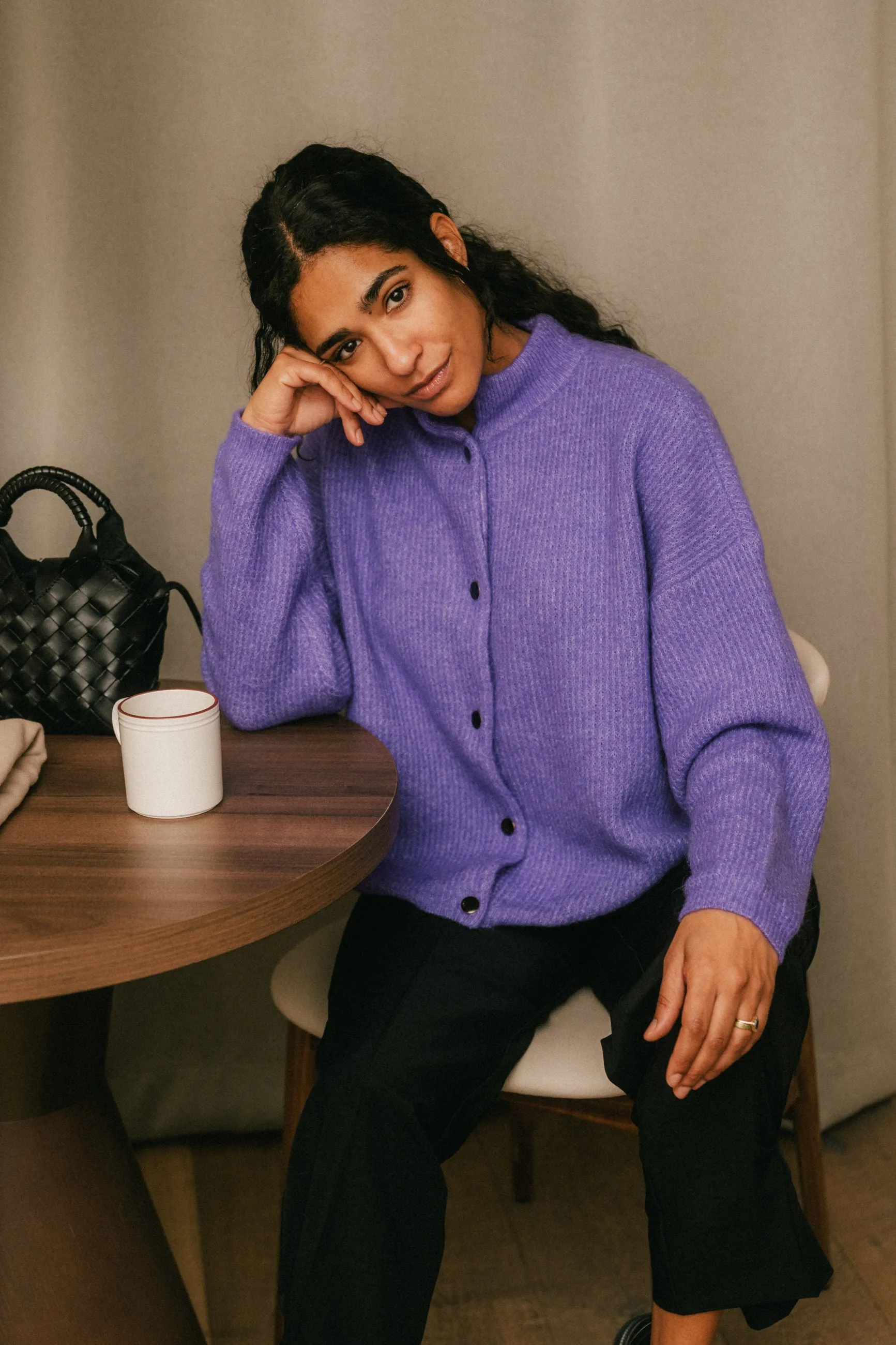 AlphaGZ Short Cardigan - Purple Opulence Melange