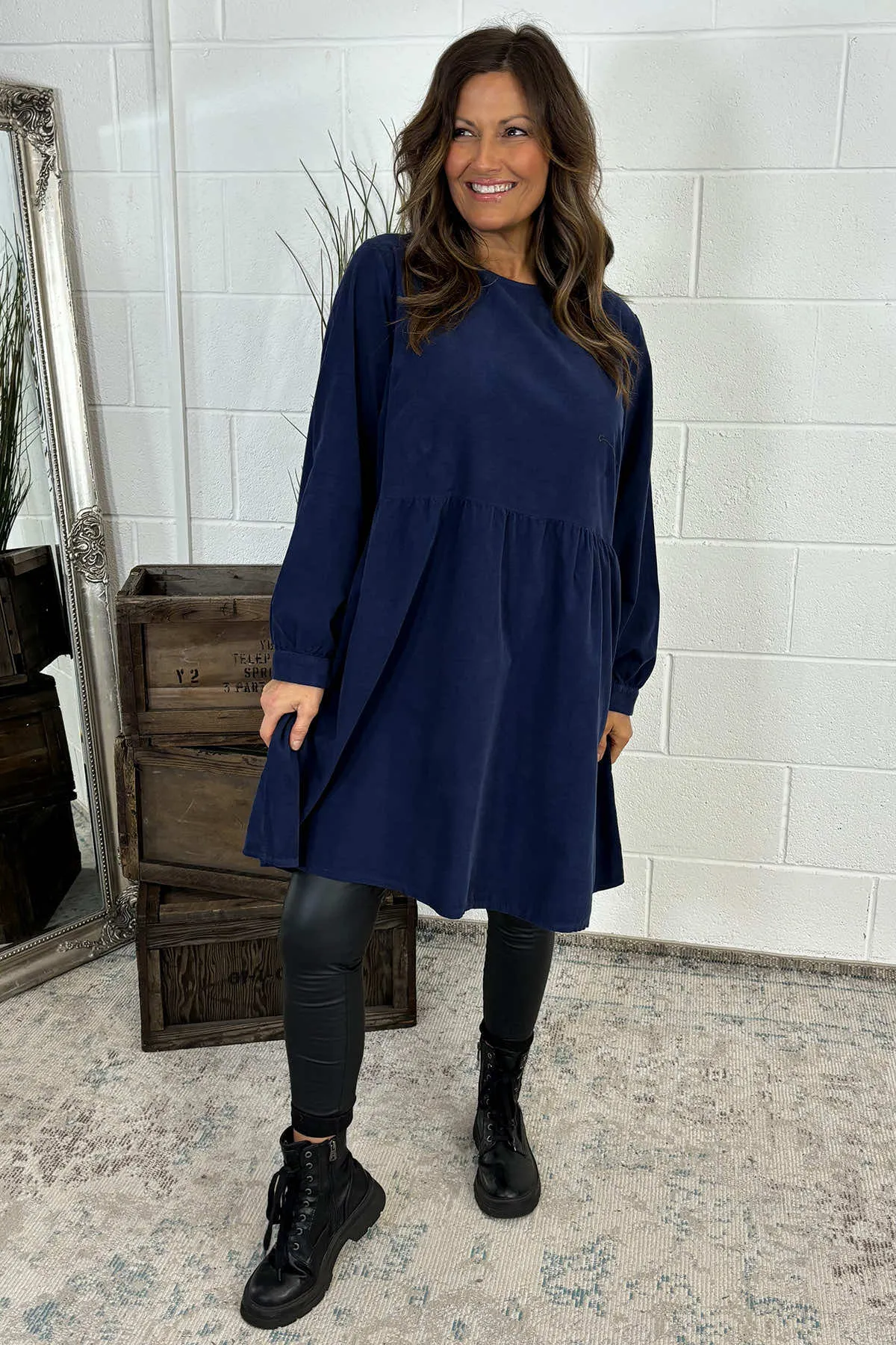 Andrea Needlecord Tunic Navy
