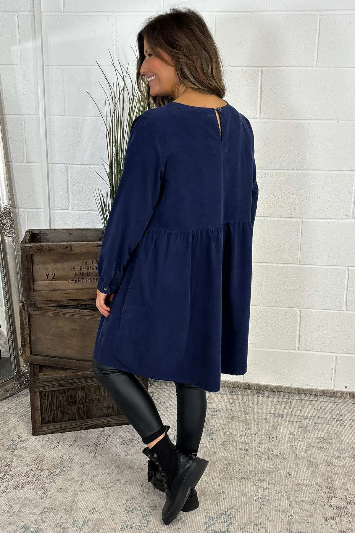 Andrea Needlecord Tunic Navy