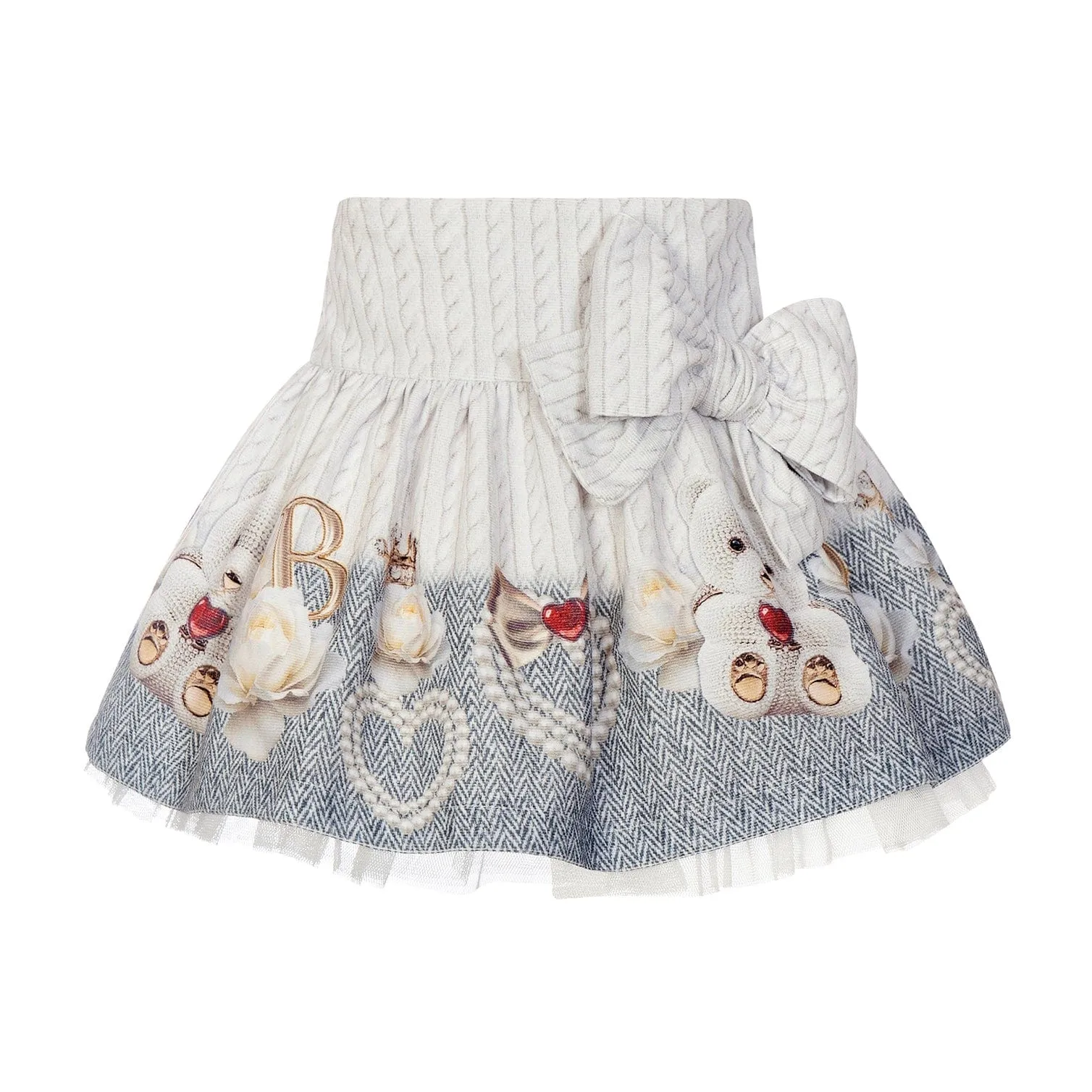 BALLOON CHIC - Teddy Bear Skirt Set - Grey