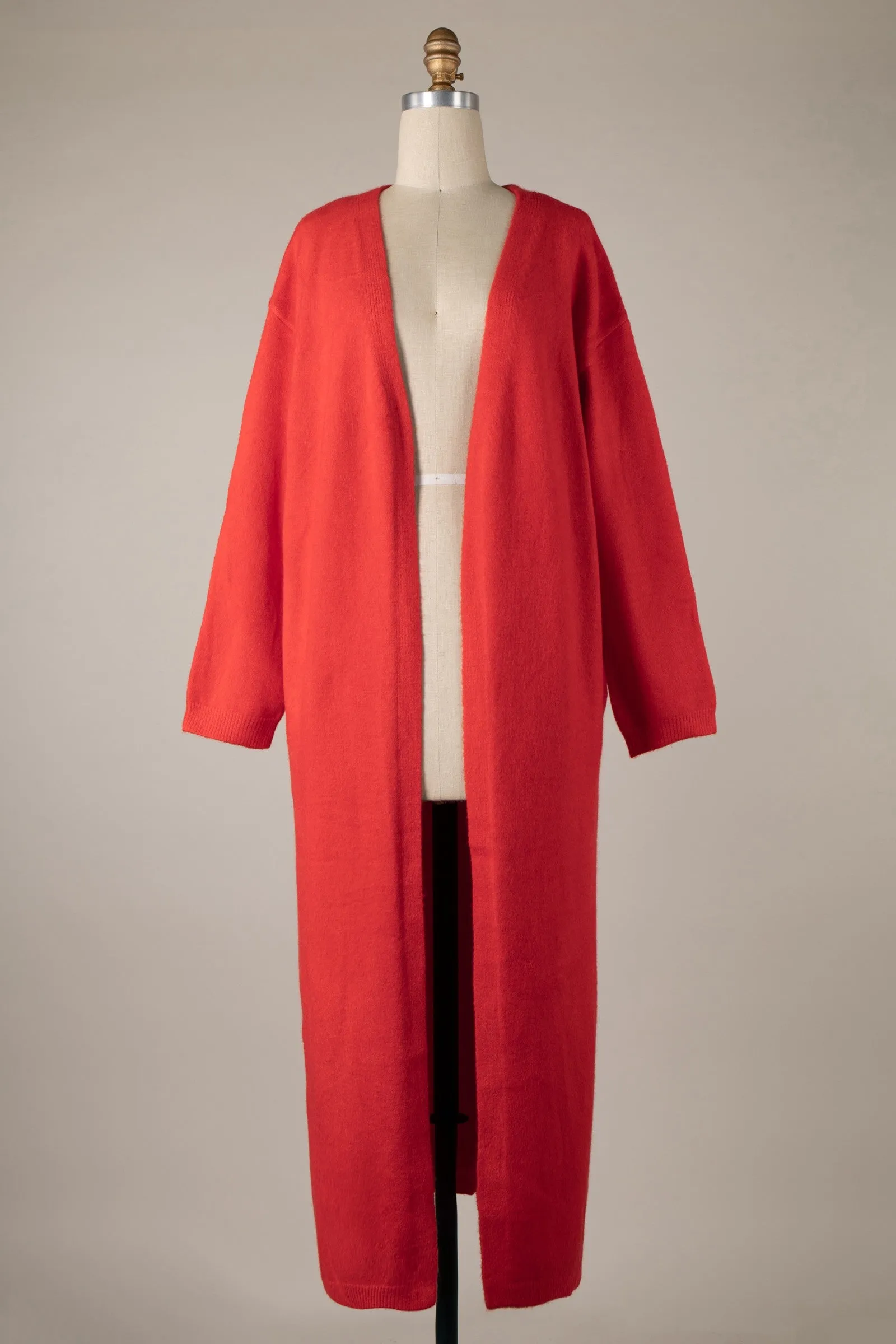 Basic Soft Knit Super Long Cardigan