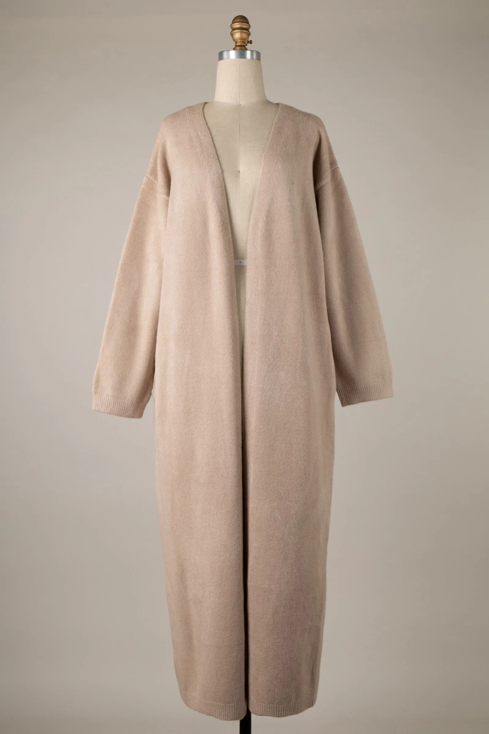 Basic Soft Knit Super Long Cardigan