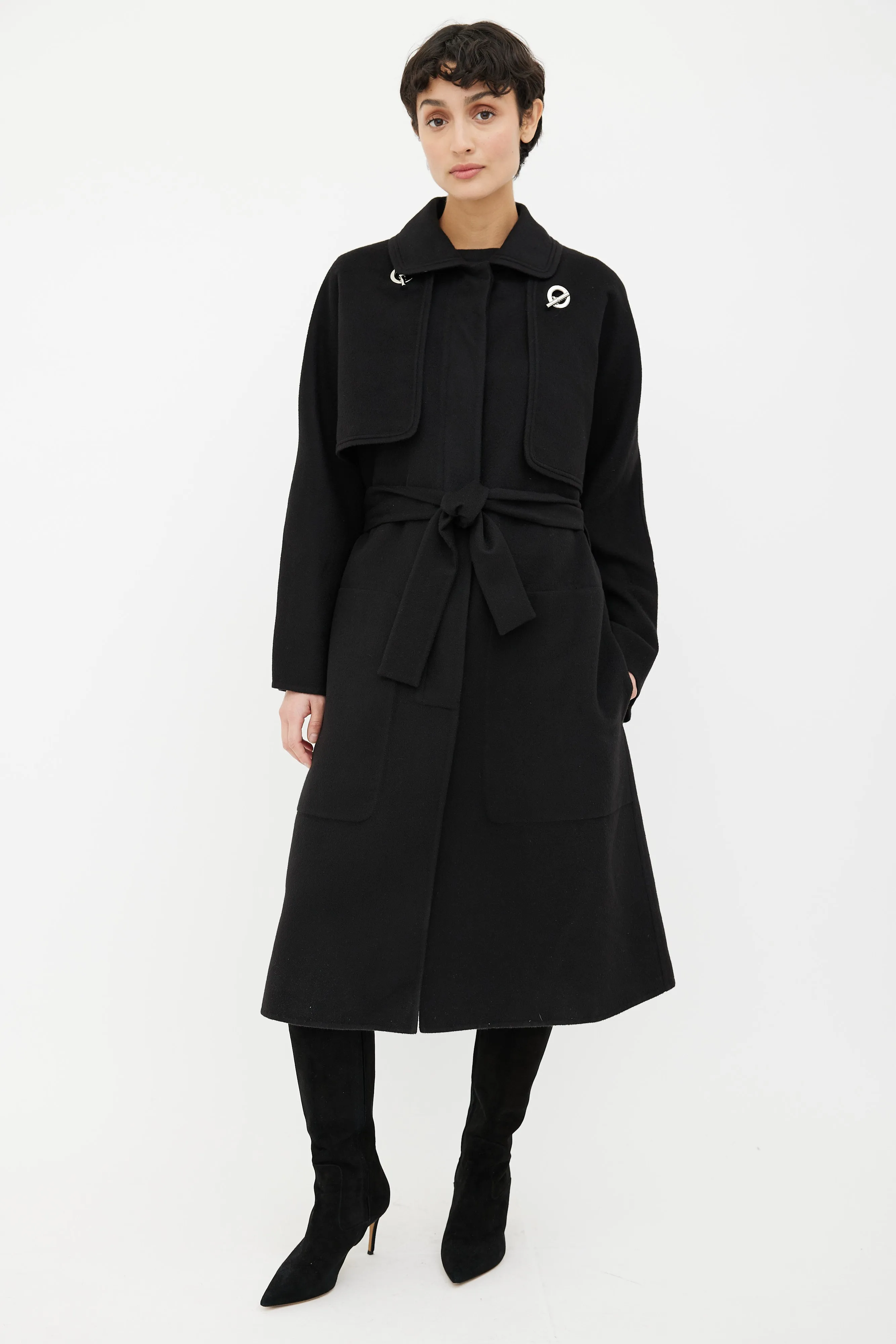 Black 3-in-1 Cashmere Coat