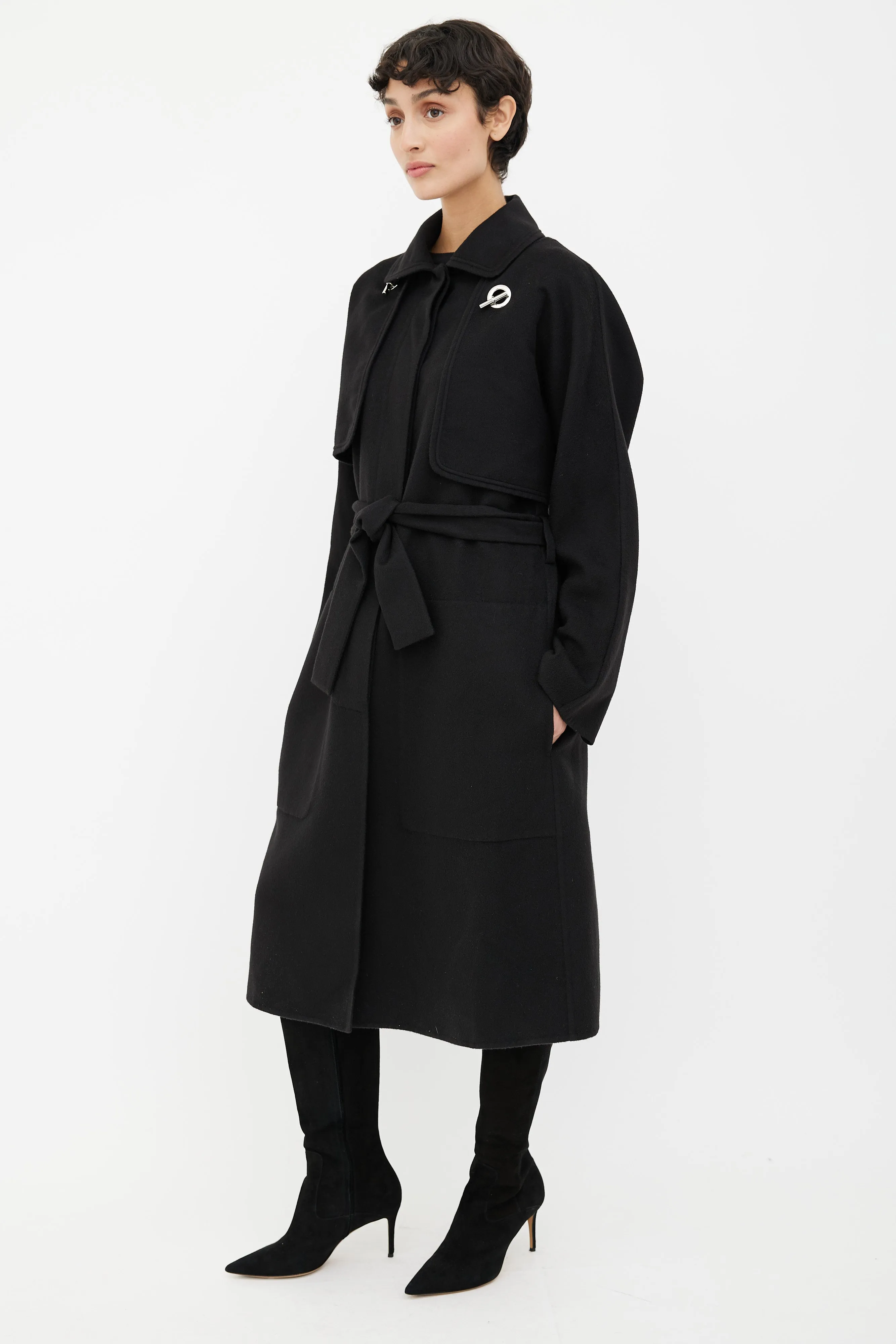 Black 3-in-1 Cashmere Coat