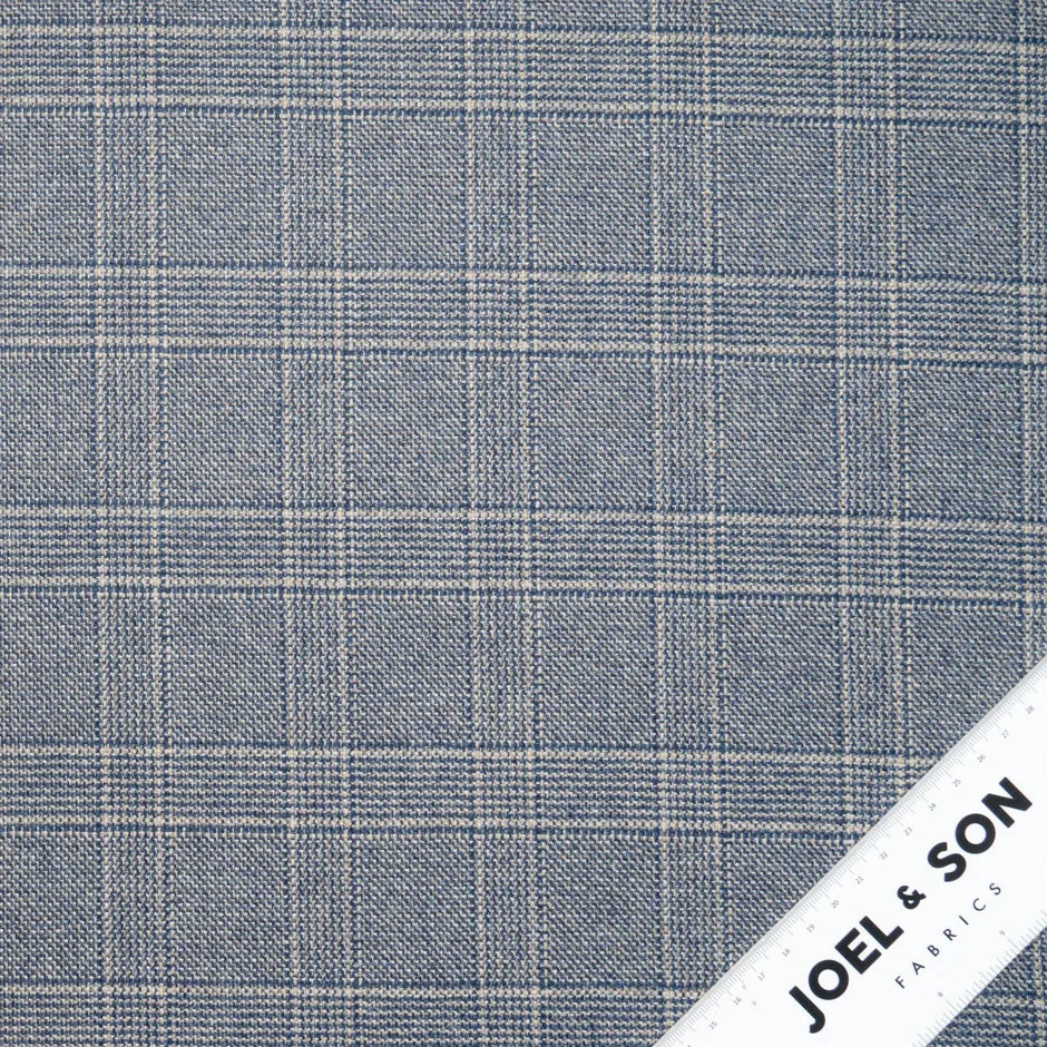 Blue & Sand Checkered Superfine Pure Cashmere