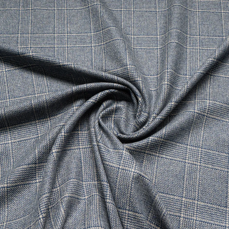 Blue & Sand Checkered Superfine Pure Cashmere