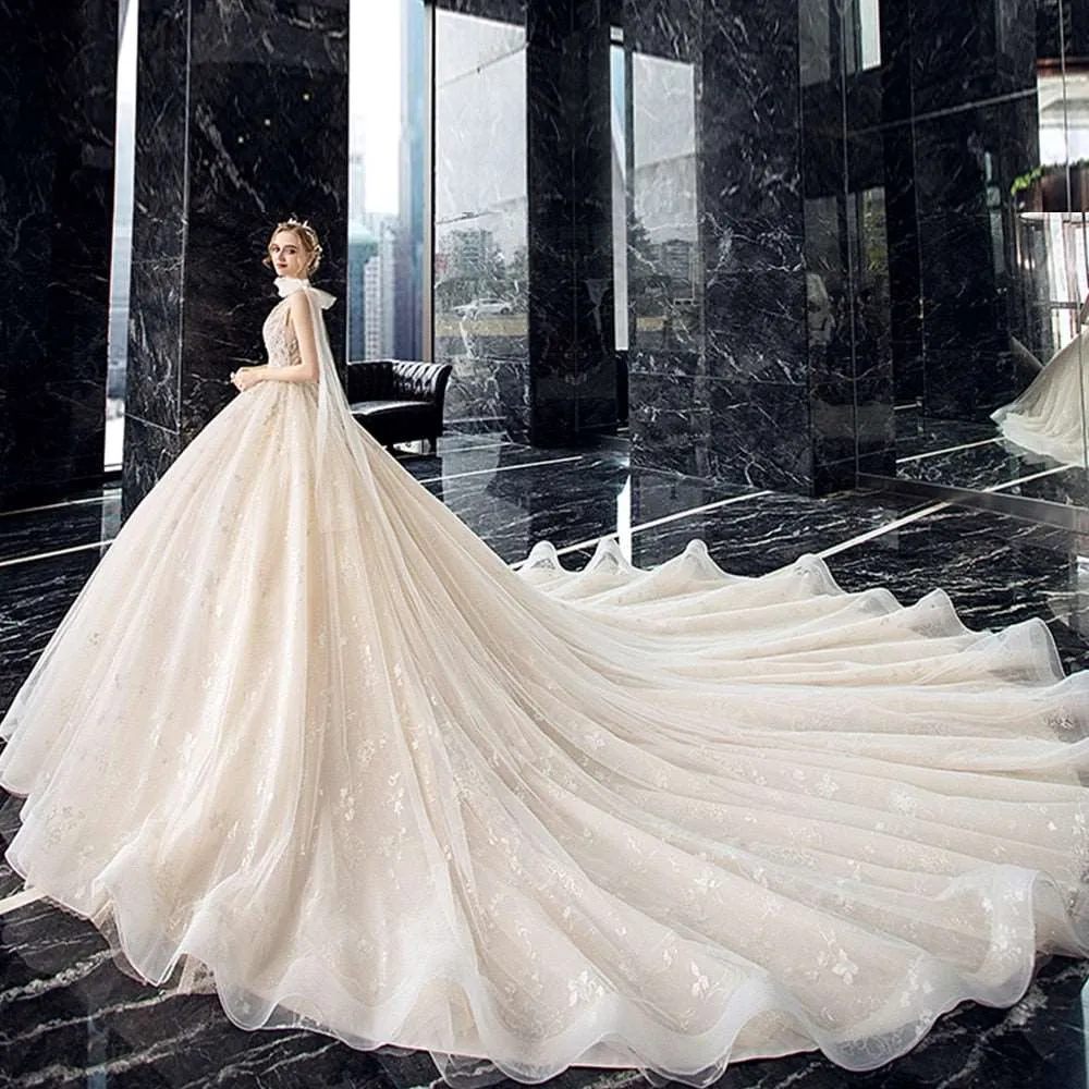 Bow Shoulder Princess Bridal Dress