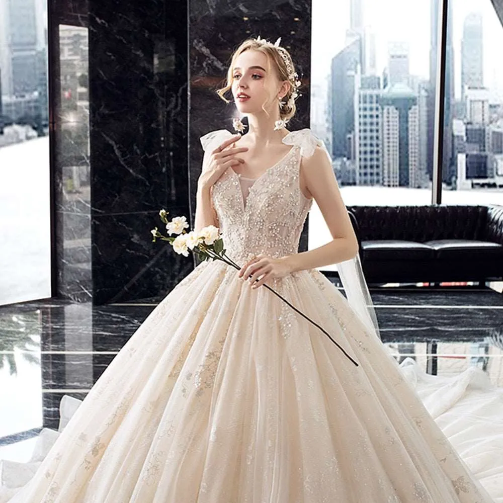 Bow Shoulder Princess Bridal Dress