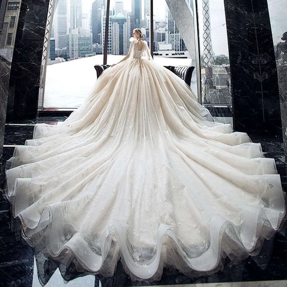 Bow Shoulder Princess Bridal Dress