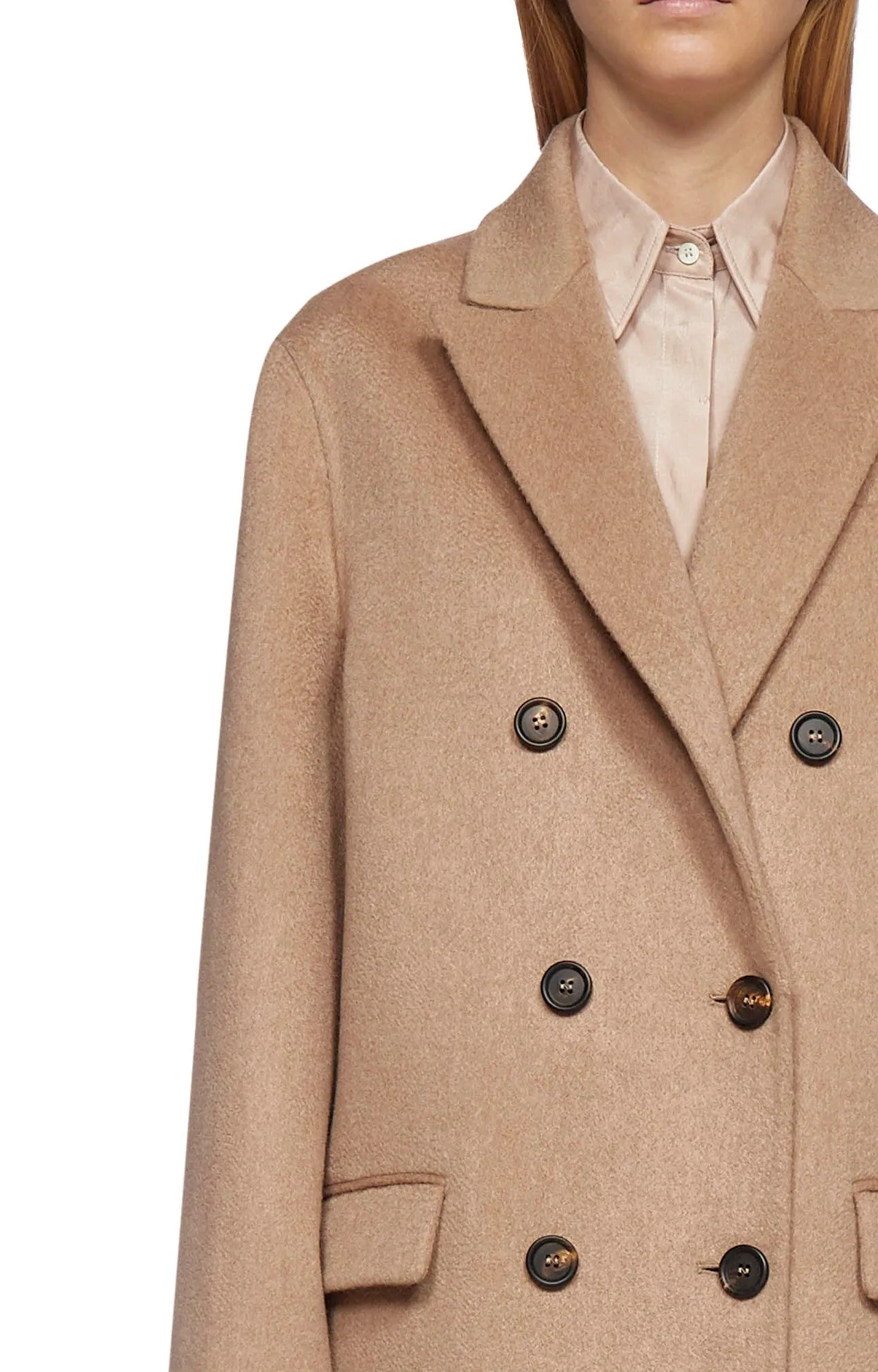 Brunello Cucinelli Double-Breasted V-Neck Coat
