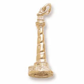 Cape Hatteras Lighthouse, Nc Charm In Yellow Gold