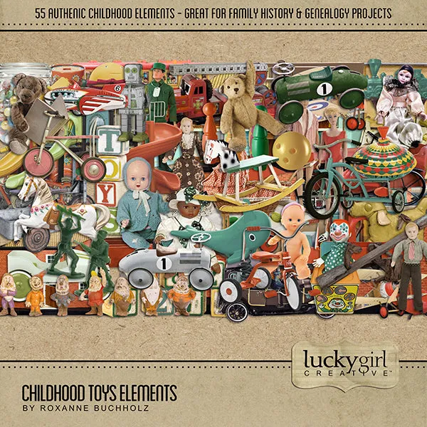 Childhood Toys Digital Scrapbook Kit