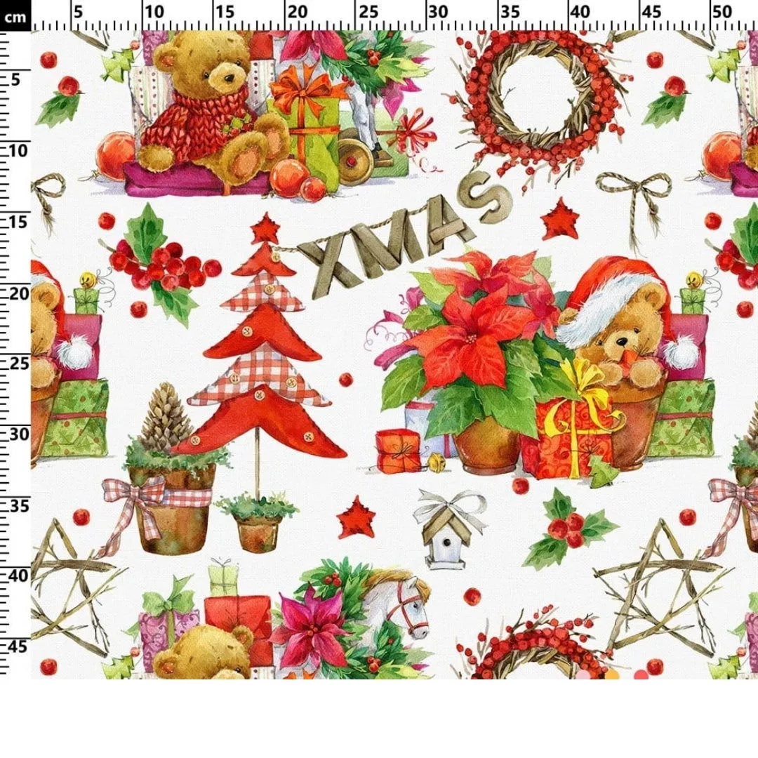 Christmas Fabric with Teddy Bears - SCB-89469