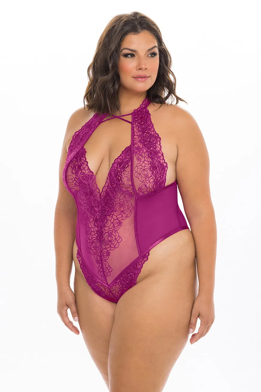 Curvy Abrielle Teddy - FESTIVAL FUCHSIA