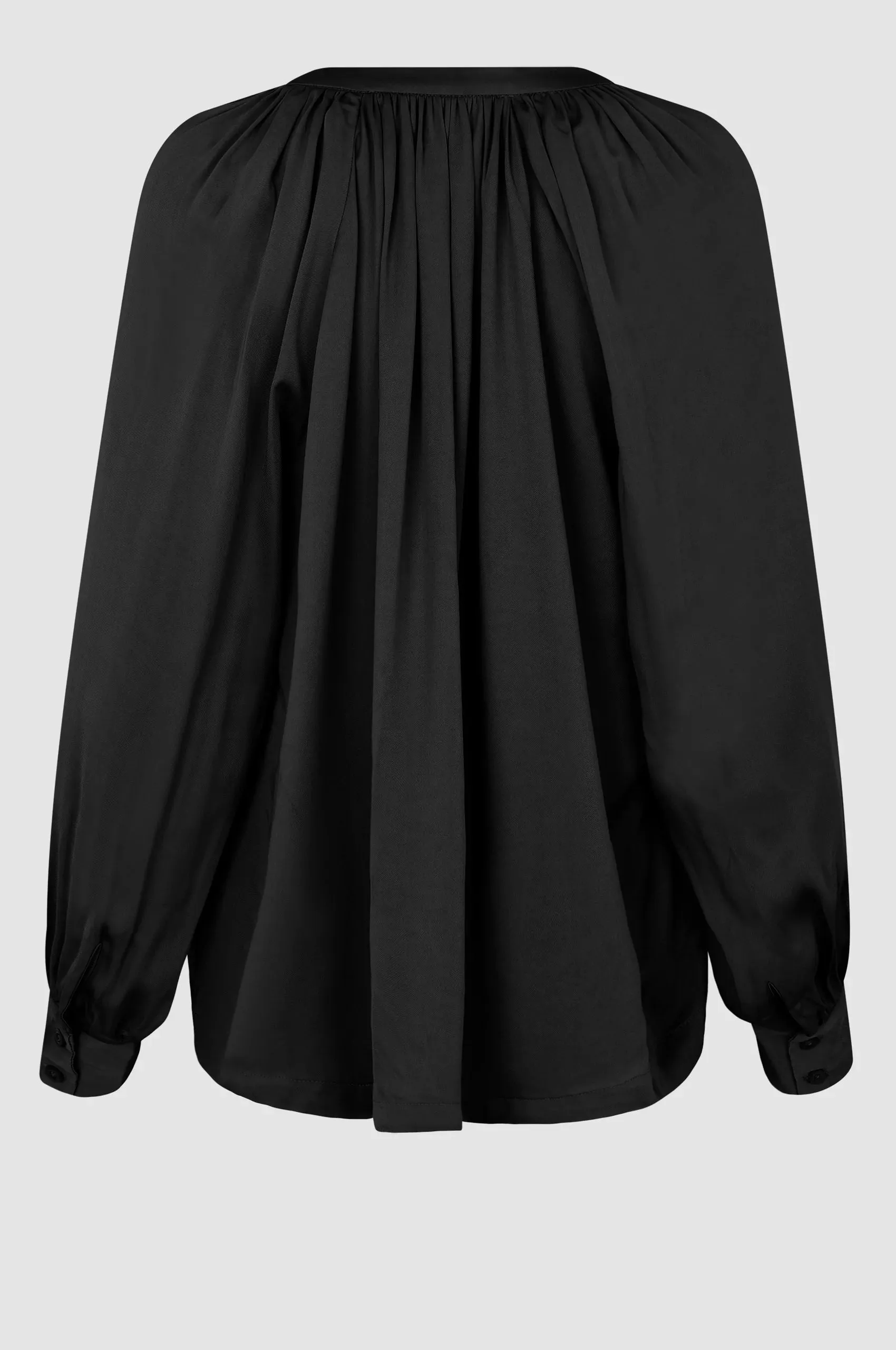 Drape Tunic Blouse - Black