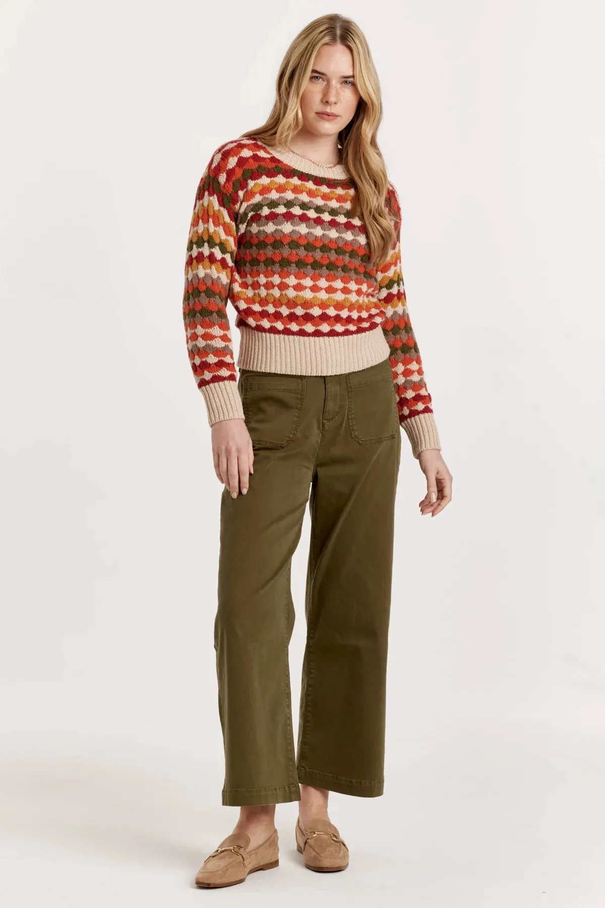 Fabienne Round Neck Multi Color Sweater