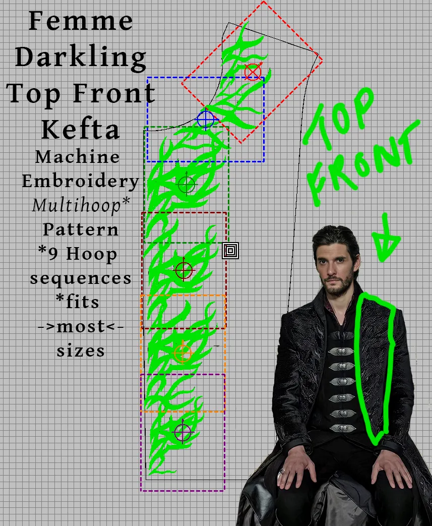 Femme Darkling Kefta (Top Front) from Shadow and Bone 5x7 Multihoop
