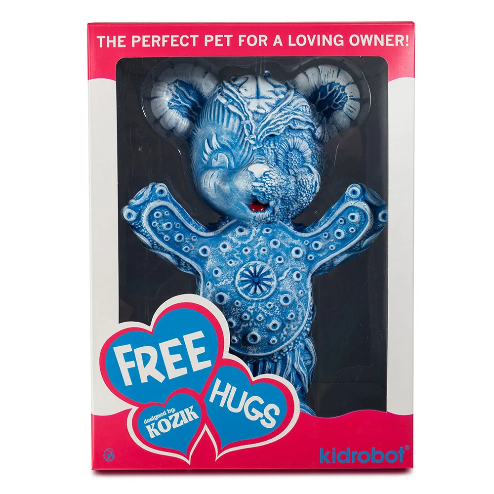 Free Hugs Bear Art Figure  - Blue Edition
