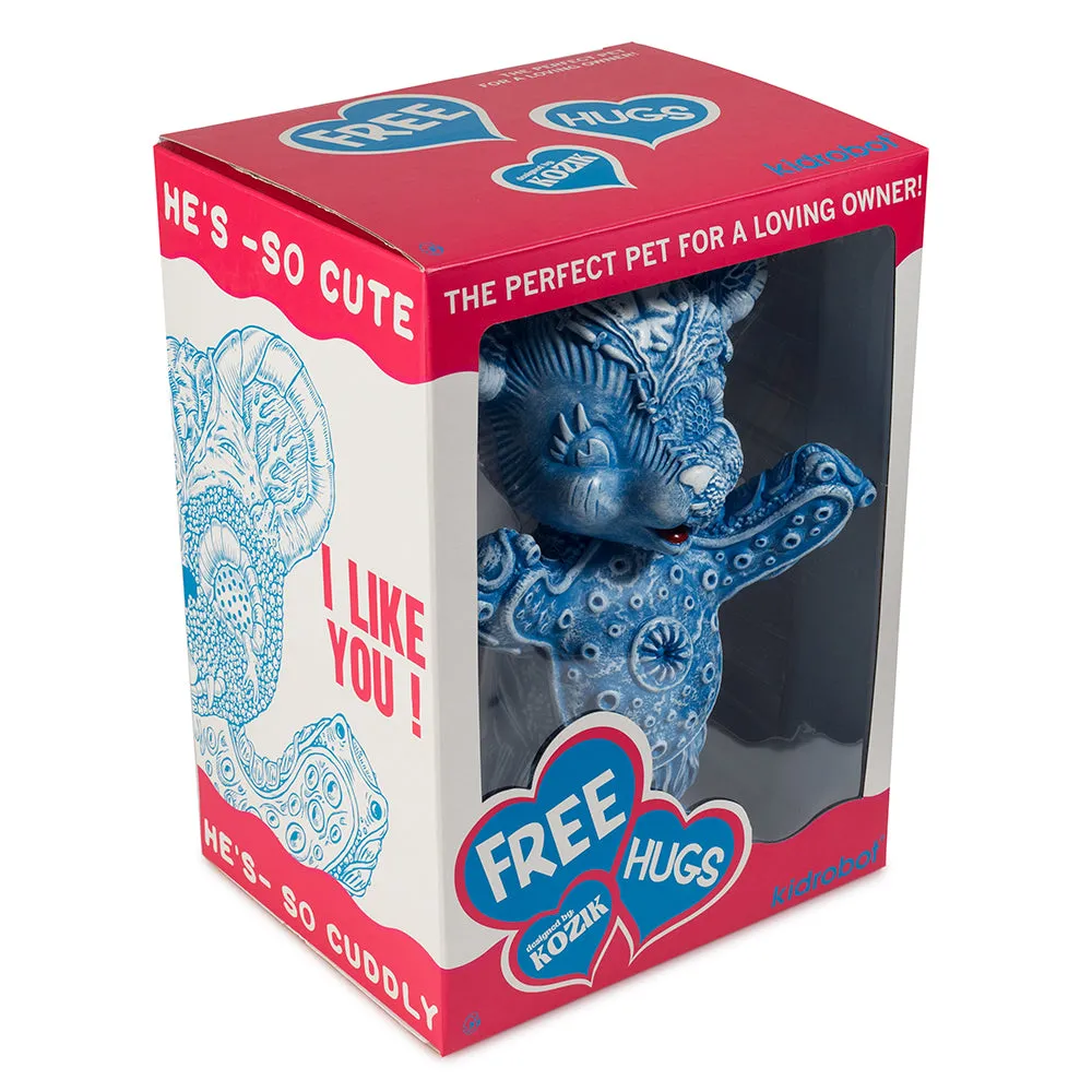 Free Hugs Bear Art Figure  - Blue Edition