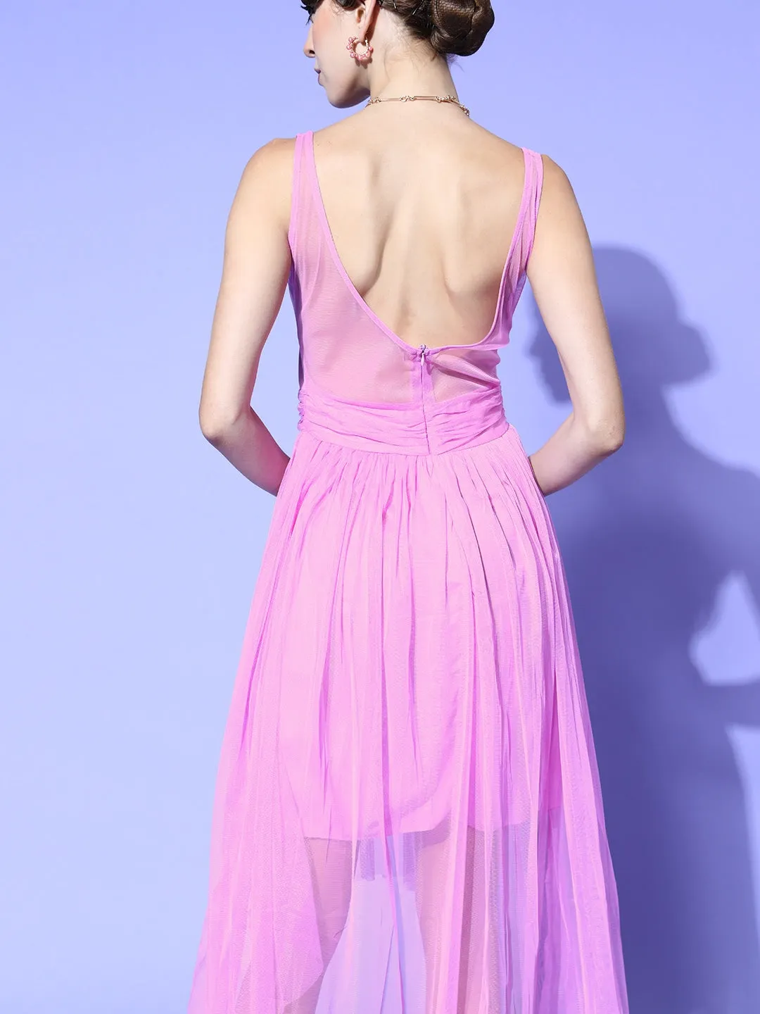 Graceful Net A-Line Ensemble Dress