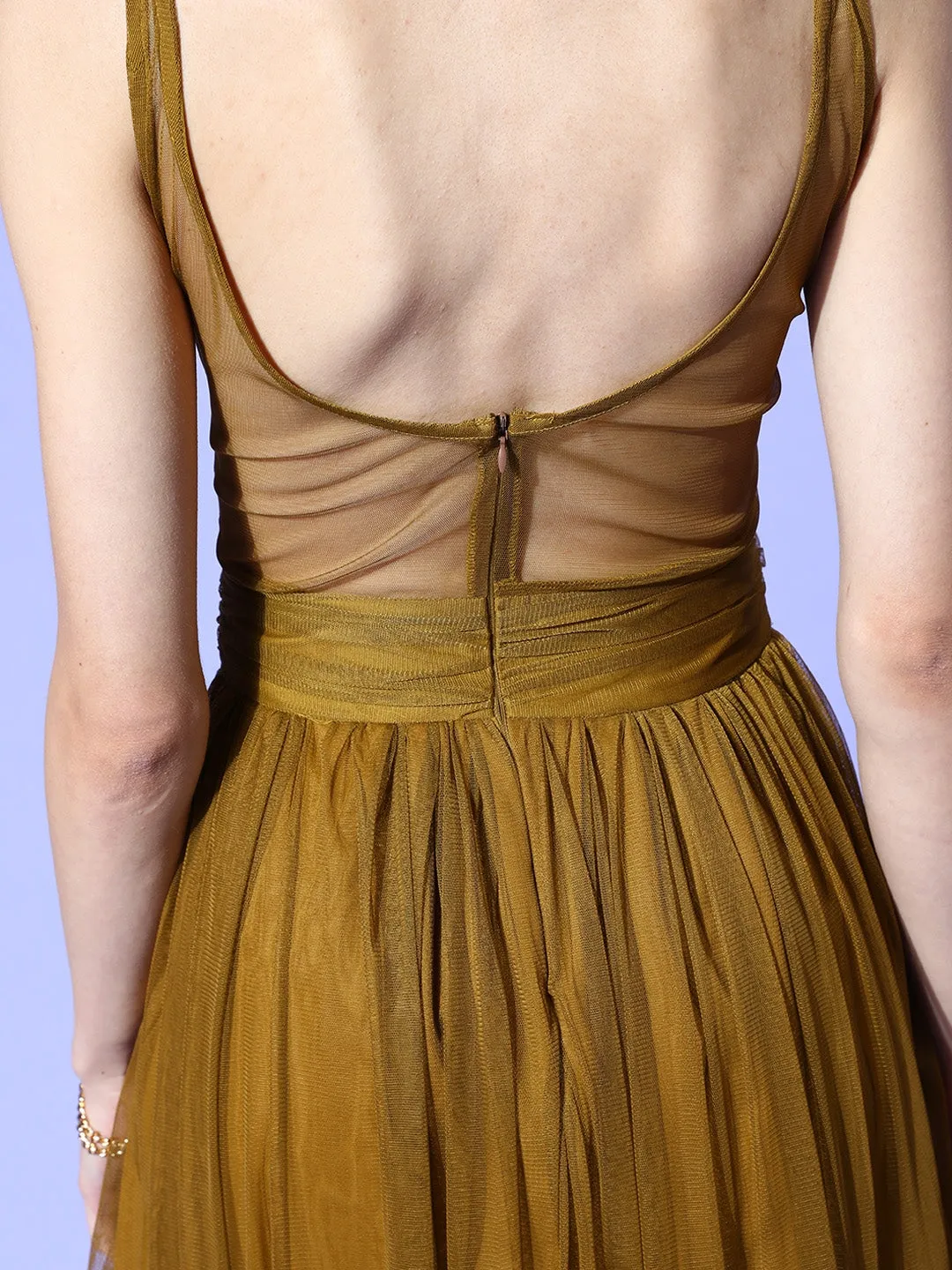 Graceful Net A-Line Ensemble Dress