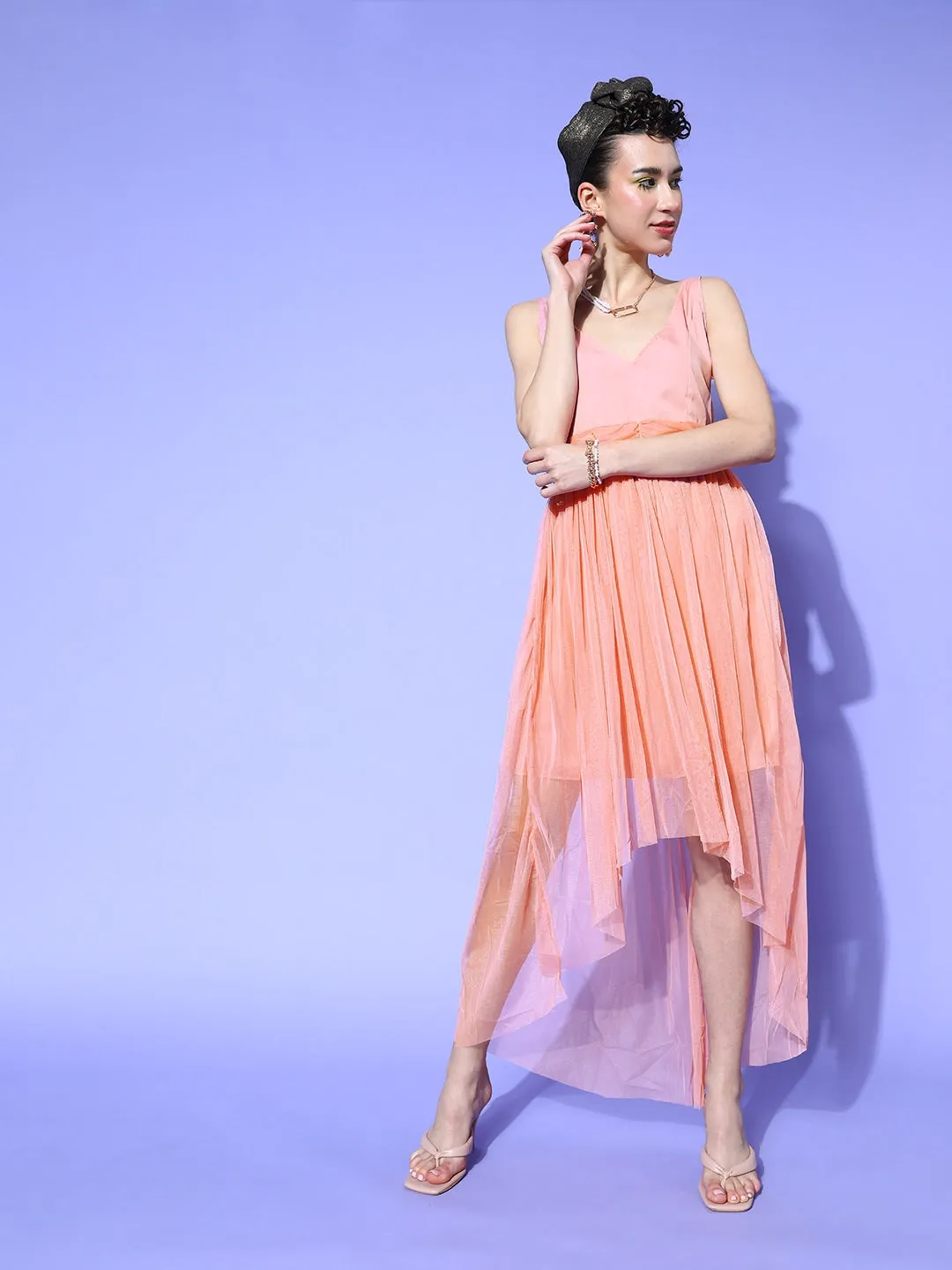 Graceful Net A-Line Ensemble Dress