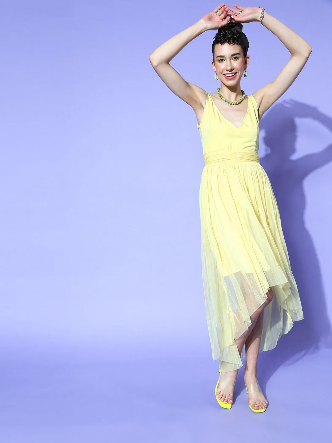 Graceful Net A-Line Ensemble Dress