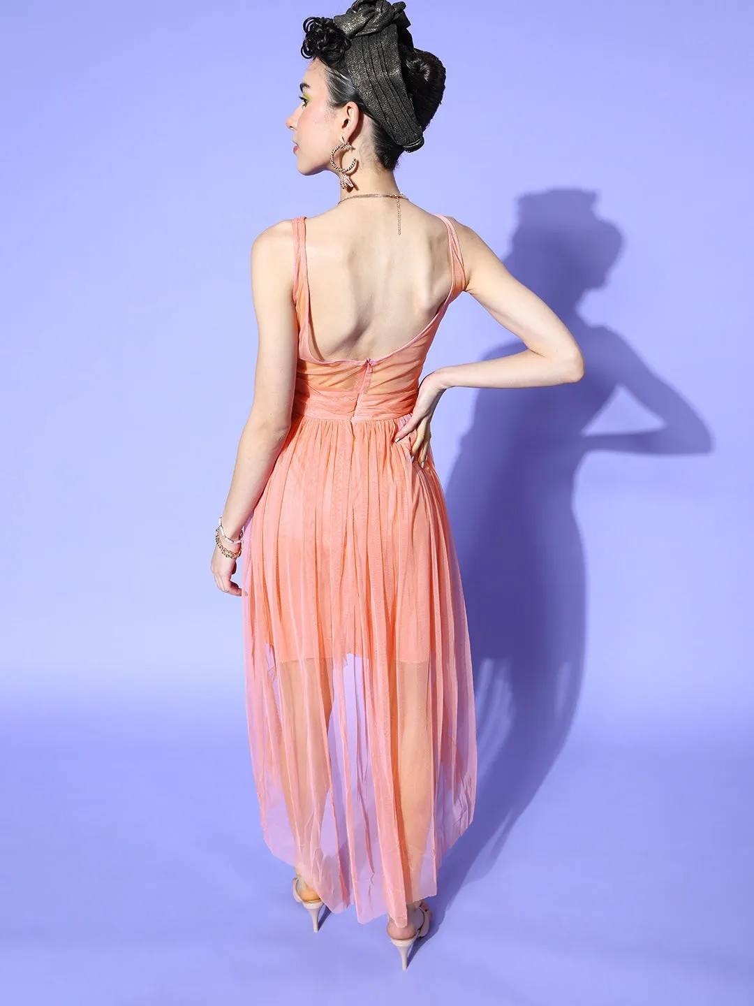 Graceful Net A-Line Ensemble Dress