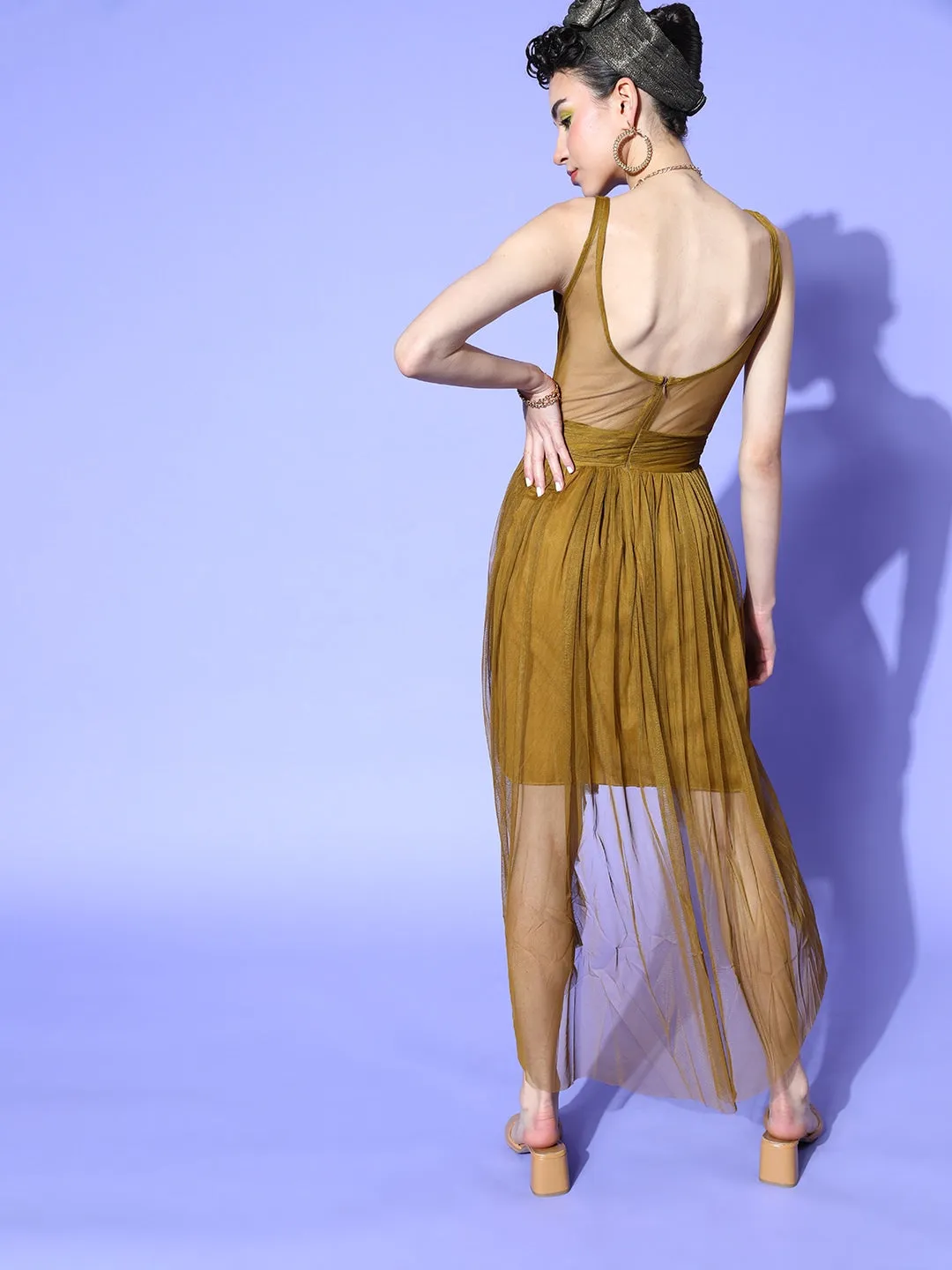 Graceful Net A-Line Ensemble Dress