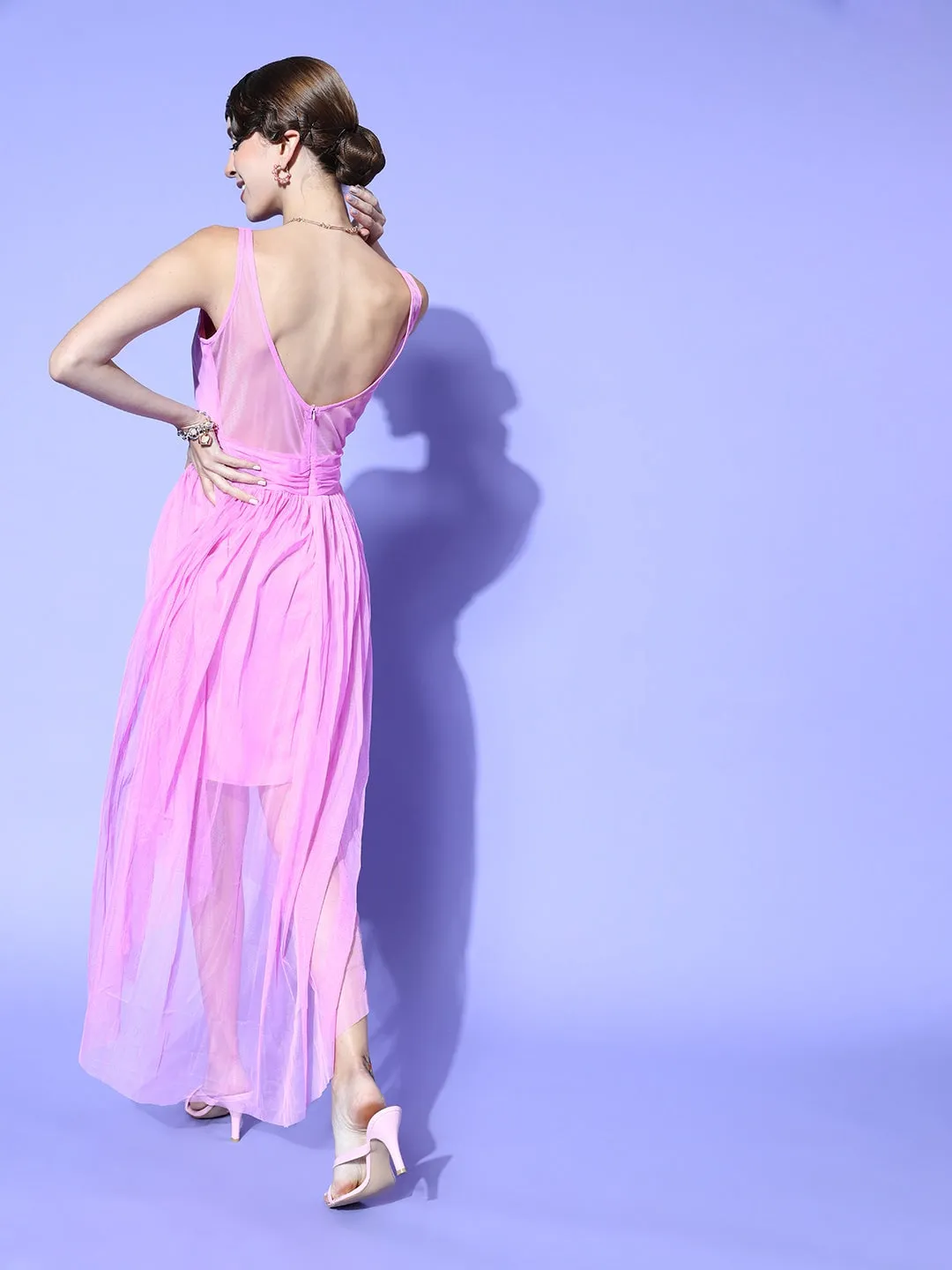 Graceful Net A-Line Ensemble Dress