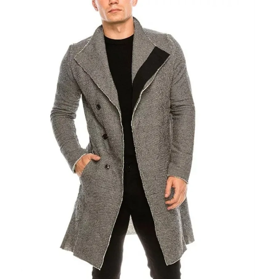 Grey Fashion Cardigan With Buttons