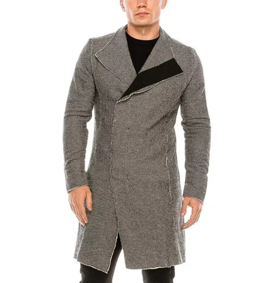 Grey Fashion Cardigan With Buttons