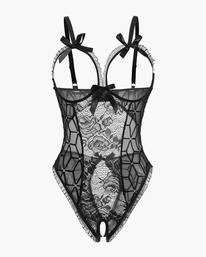 Halloween Lingerie Sexy Lace Mini Bodysuit