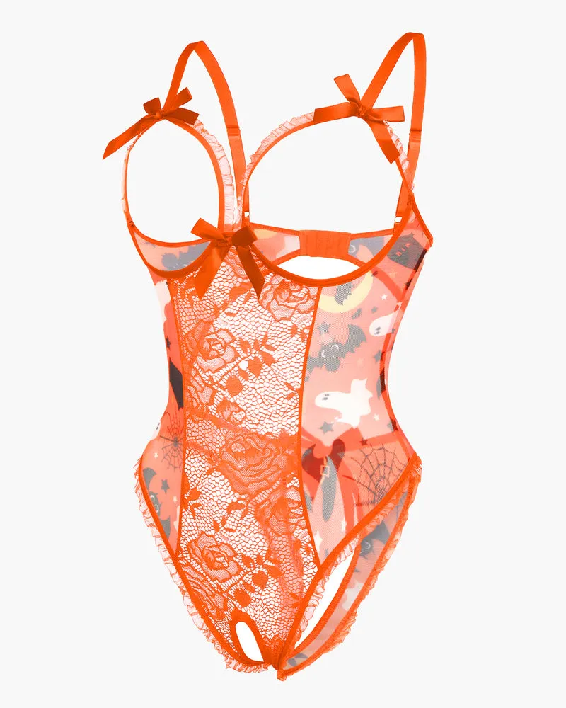 Halloween Lingerie Sexy Lace Mini Bodysuit