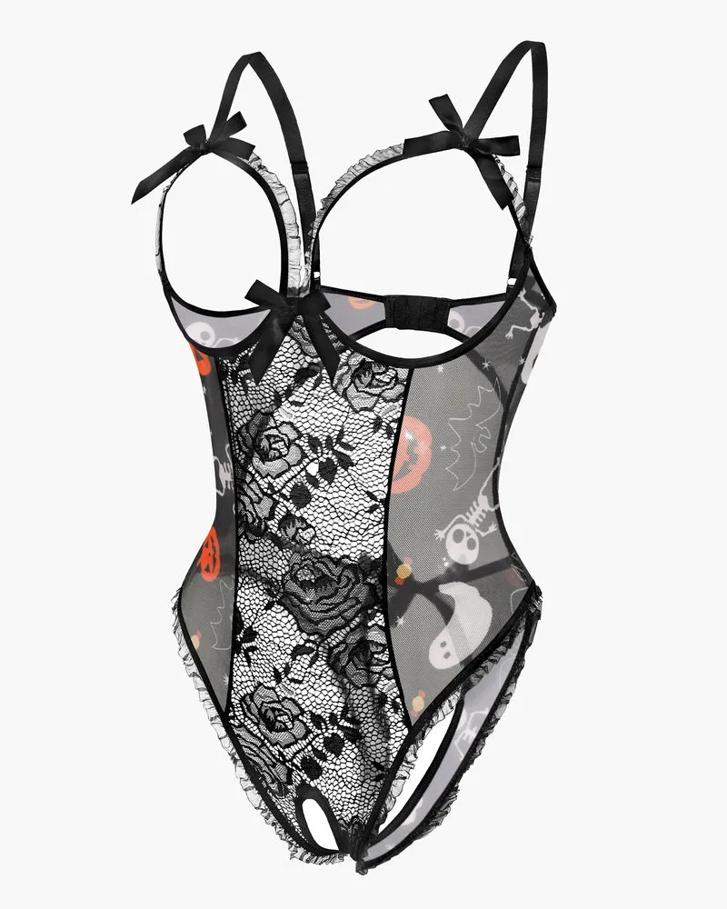 Halloween Lingerie Sexy Lace Mini Bodysuit