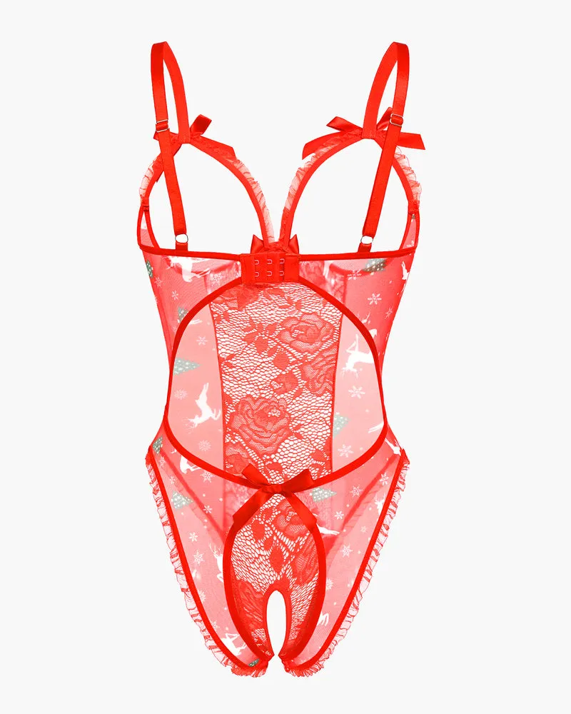 Halloween Lingerie Sexy Lace Mini Bodysuit