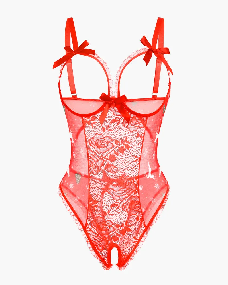 Halloween Lingerie Sexy Lace Mini Bodysuit