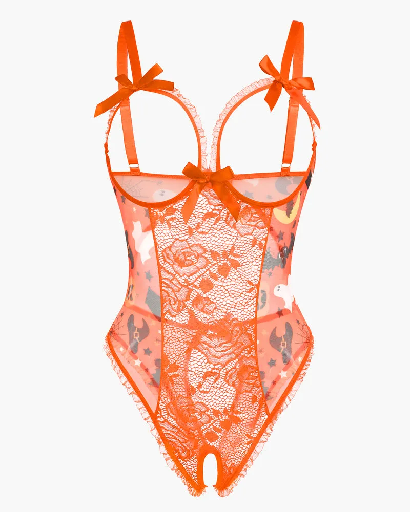 Halloween Lingerie Sexy Lace Mini Bodysuit