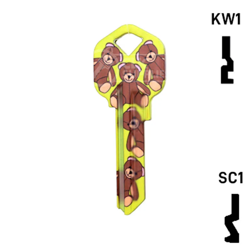 Happy Keys- Teddy Bear Key (Choose Keyway)