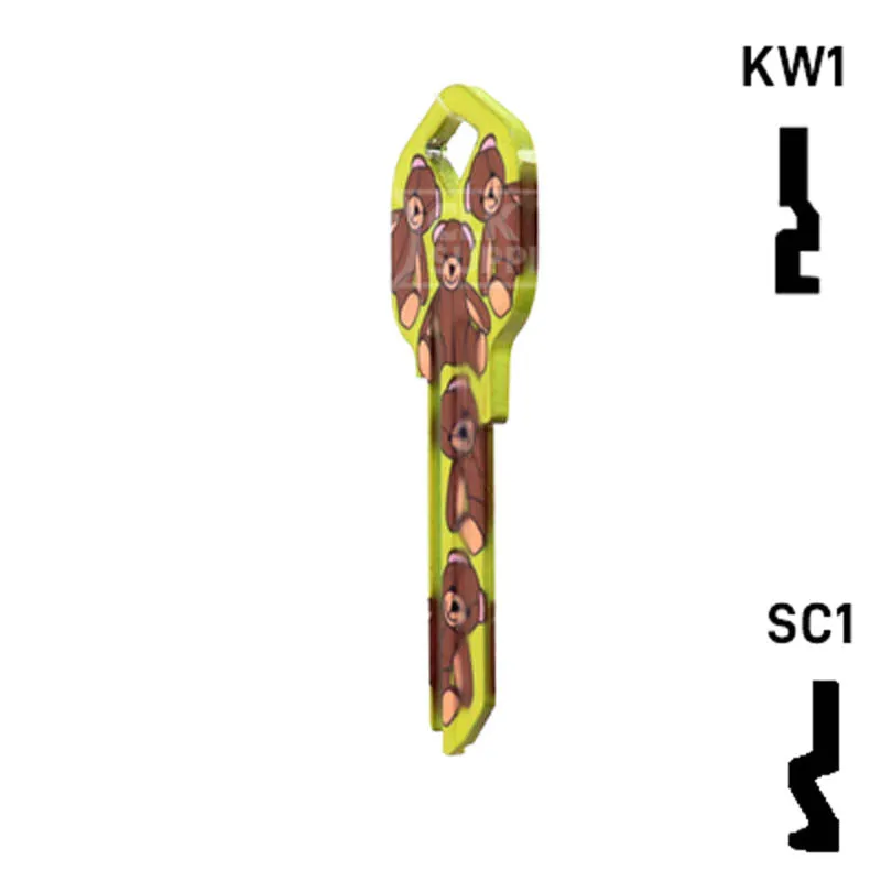 Happy Keys- Teddy Bear Key (Choose Keyway)
