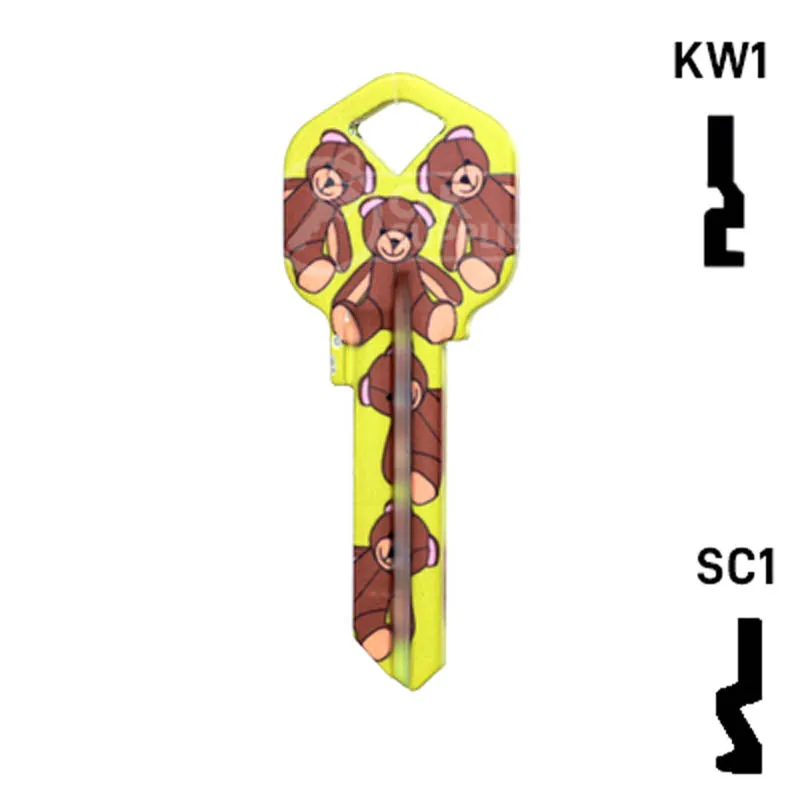 Happy Keys- Teddy Bear Key (Choose Keyway)