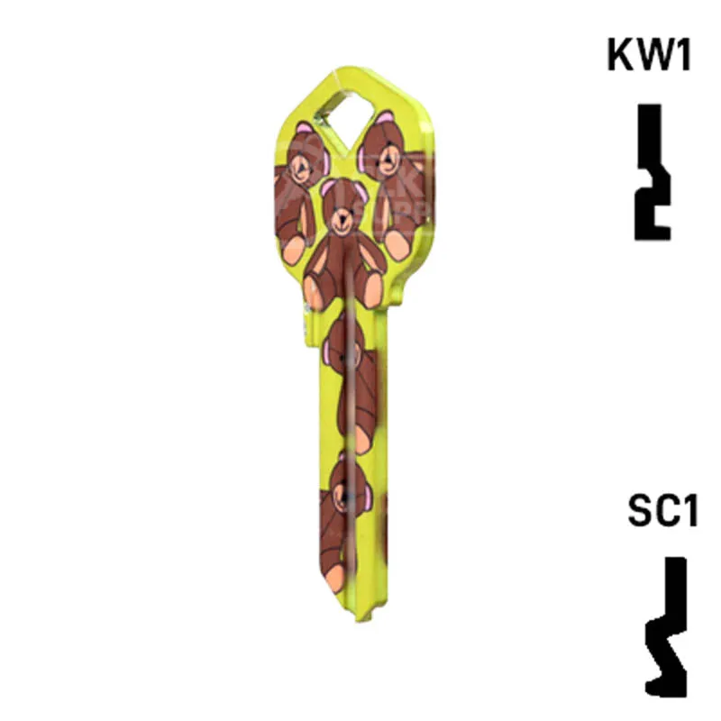 Happy Keys- Teddy Bear Key (Choose Keyway)