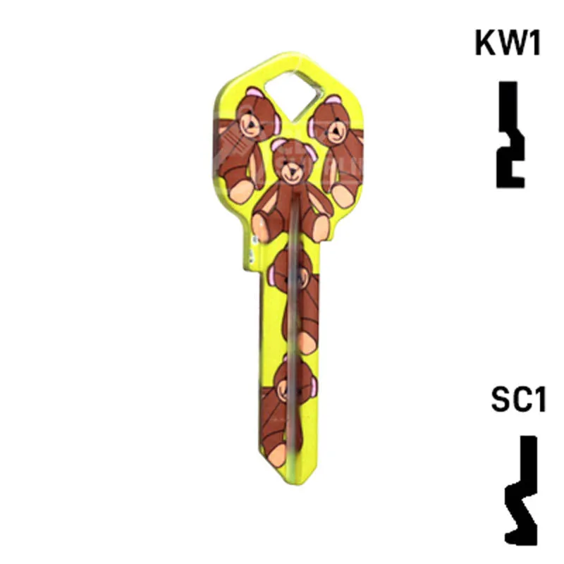 Happy Keys- Teddy Bear Key (Choose Keyway)