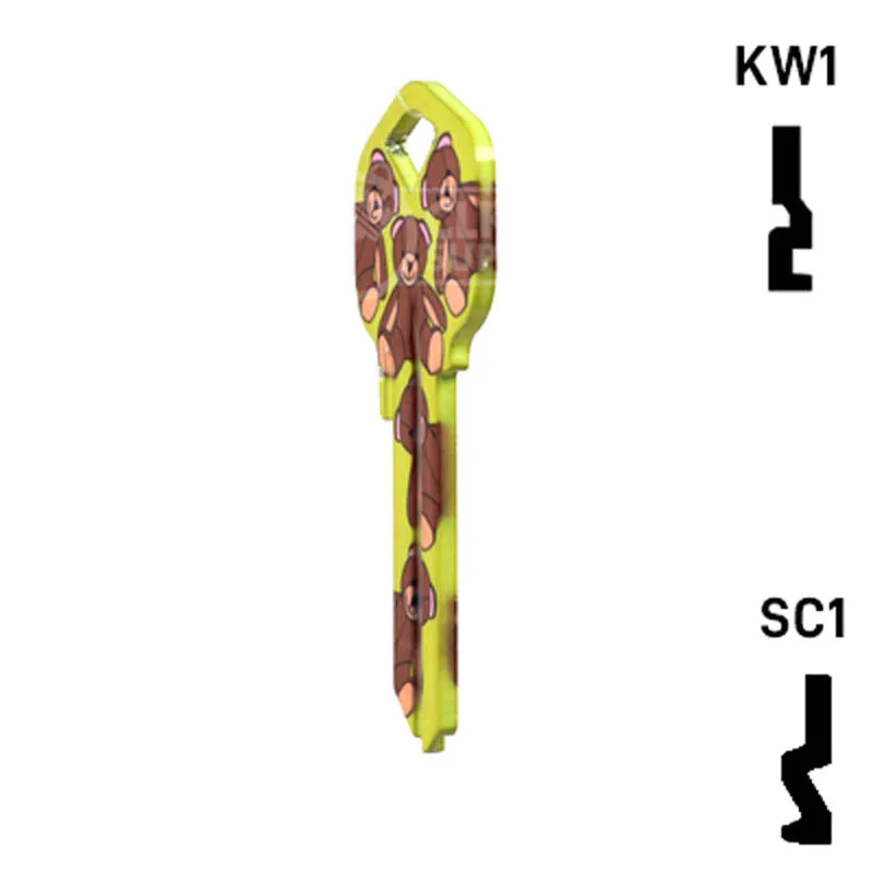 Happy Keys- Teddy Bear Key (Choose Keyway)