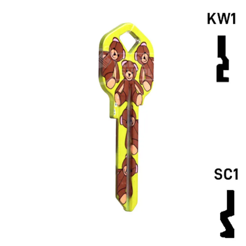 Happy Keys- Teddy Bear Key (Choose Keyway)