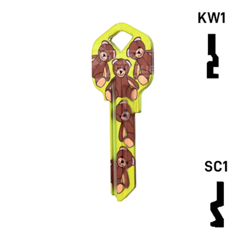 Happy Keys- Teddy Bear Key (Choose Keyway)