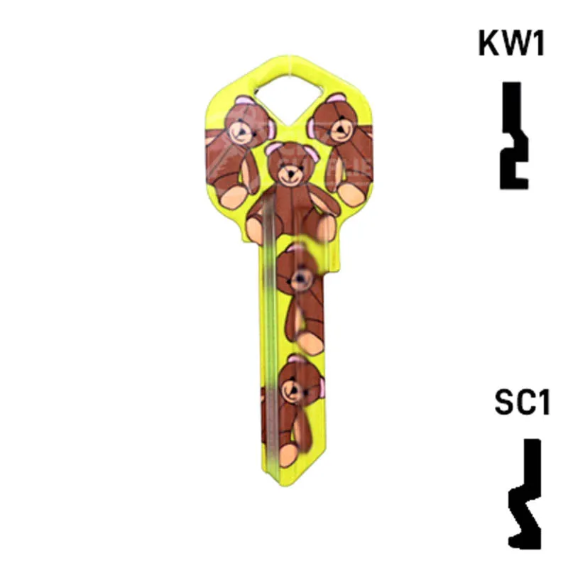 Happy Keys- Teddy Bear Key (Choose Keyway)