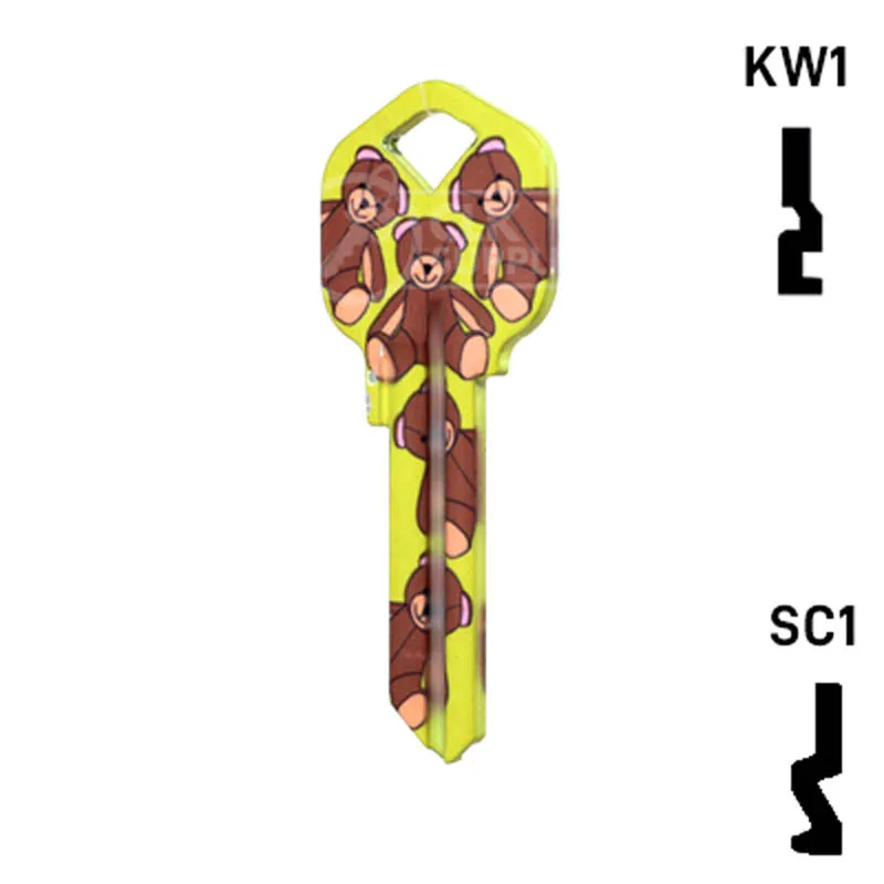 Happy Keys- Teddy Bear Key (Choose Keyway)