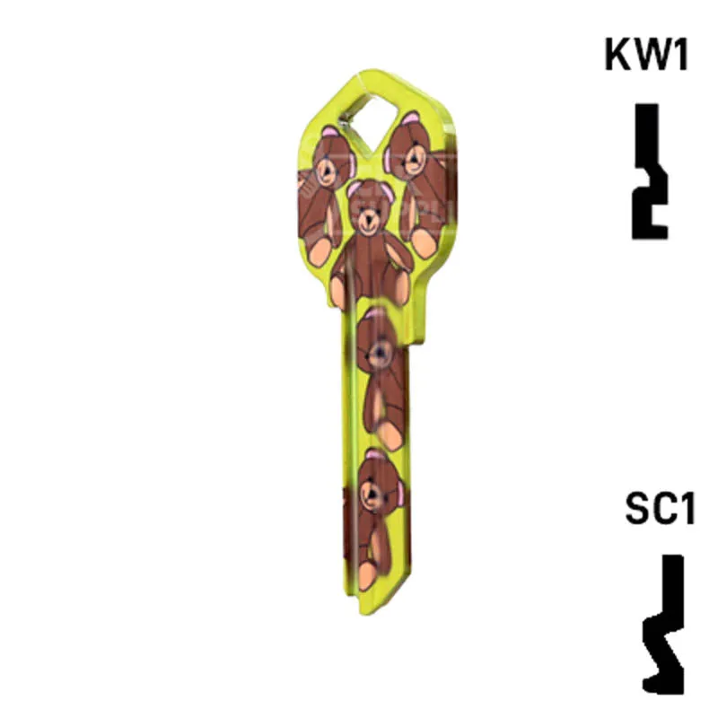 Happy Keys- Teddy Bear Key (Choose Keyway)